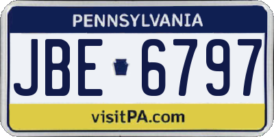 PA license plate JBE6797