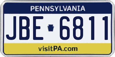 PA license plate JBE6811