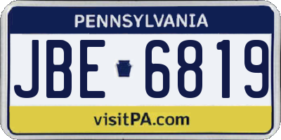 PA license plate JBE6819