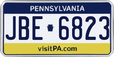 PA license plate JBE6823