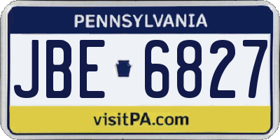PA license plate JBE6827