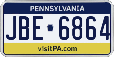 PA license plate JBE6864