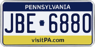 PA license plate JBE6880