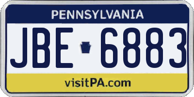 PA license plate JBE6883