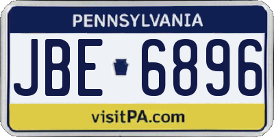 PA license plate JBE6896