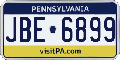 PA license plate JBE6899