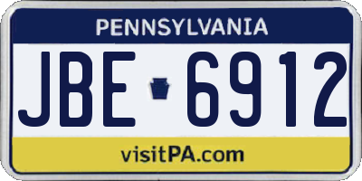 PA license plate JBE6912