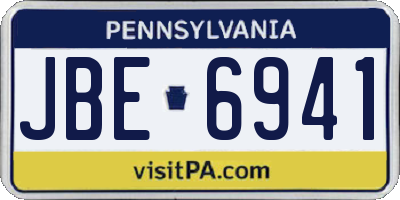 PA license plate JBE6941