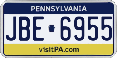 PA license plate JBE6955