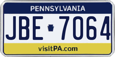 PA license plate JBE7064