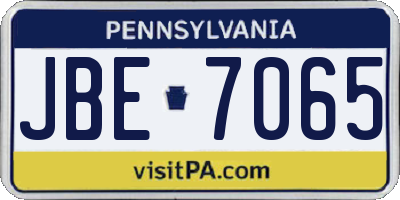 PA license plate JBE7065