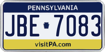 PA license plate JBE7083