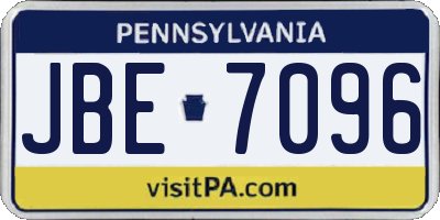 PA license plate JBE7096