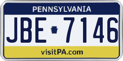 PA license plate JBE7146