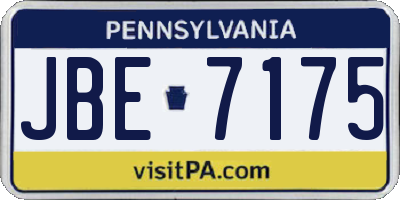 PA license plate JBE7175