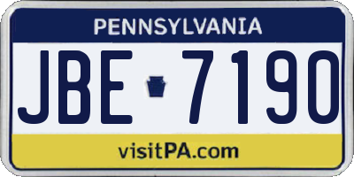 PA license plate JBE7190