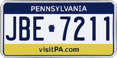 PA license plate JBE7211