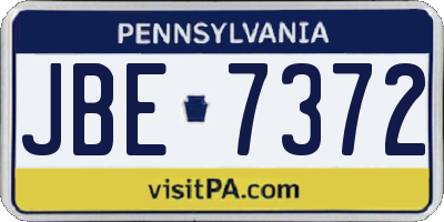 PA license plate JBE7372