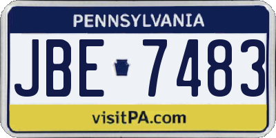 PA license plate JBE7483