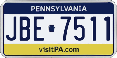 PA license plate JBE7511