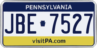 PA license plate JBE7527