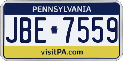 PA license plate JBE7559