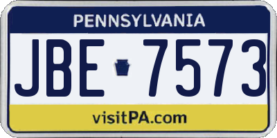 PA license plate JBE7573