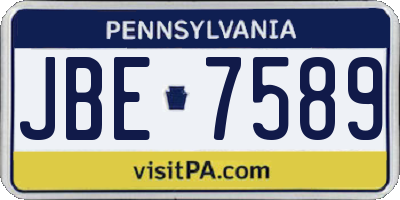 PA license plate JBE7589