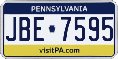 PA license plate JBE7595