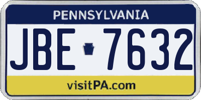 PA license plate JBE7632