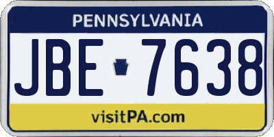 PA license plate JBE7638