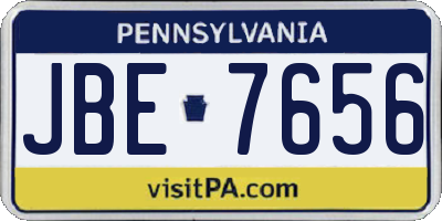 PA license plate JBE7656