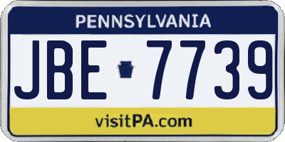 PA license plate JBE7739