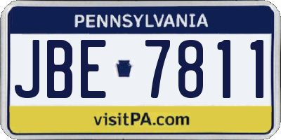 PA license plate JBE7811
