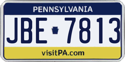 PA license plate JBE7813