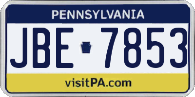 PA license plate JBE7853