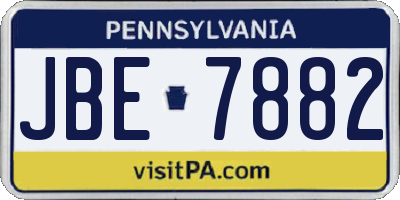 PA license plate JBE7882