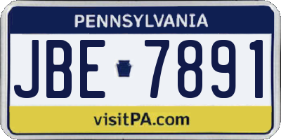 PA license plate JBE7891