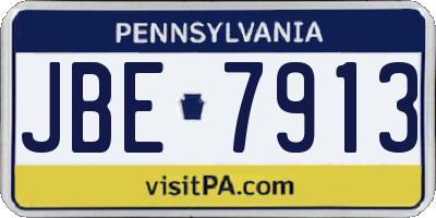 PA license plate JBE7913