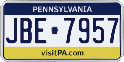 PA license plate JBE7957