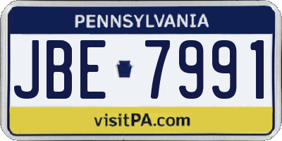 PA license plate JBE7991