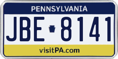 PA license plate JBE8141