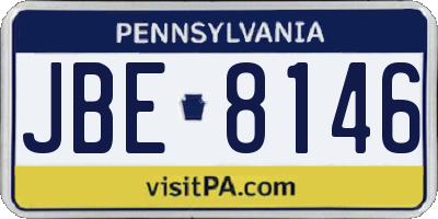 PA license plate JBE8146