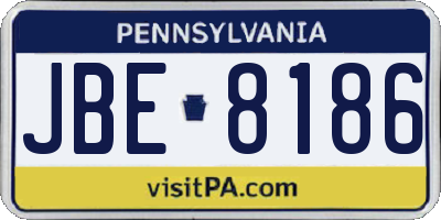 PA license plate JBE8186
