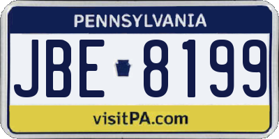 PA license plate JBE8199