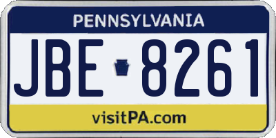 PA license plate JBE8261