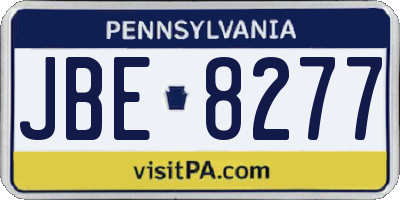 PA license plate JBE8277