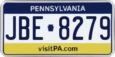 PA license plate JBE8279