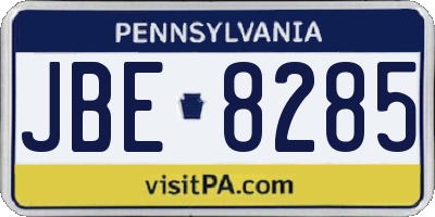 PA license plate JBE8285