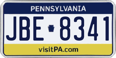 PA license plate JBE8341